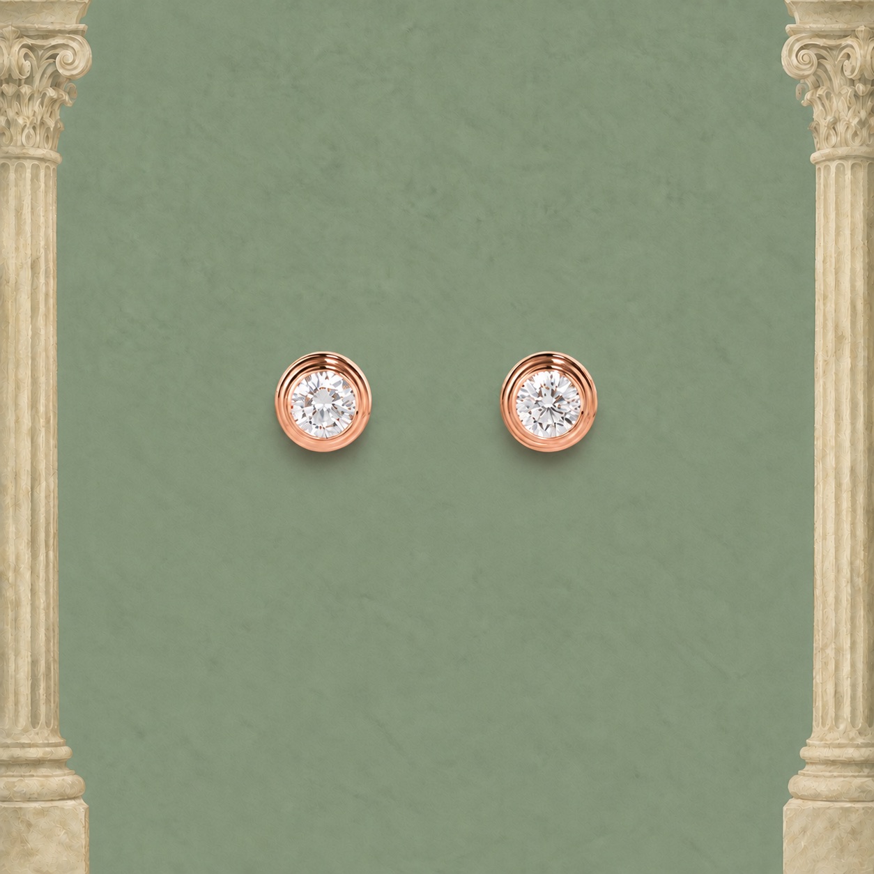 Round Diamond Studs — Jewellery detail