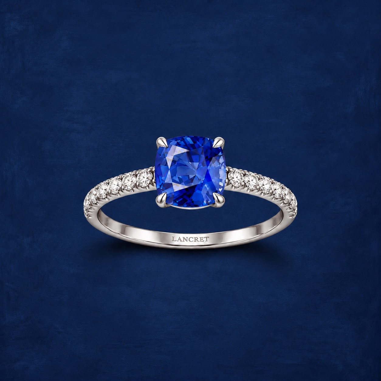 Cushion Sapphire Solitaire — Jewellery detail