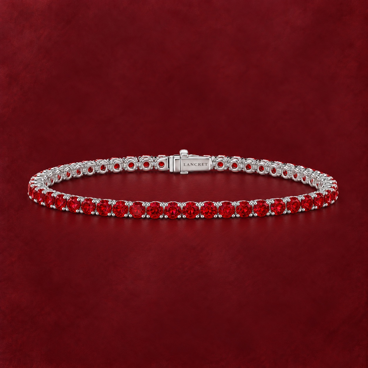 Round Ruby Line Bracelet — Jewellery detail