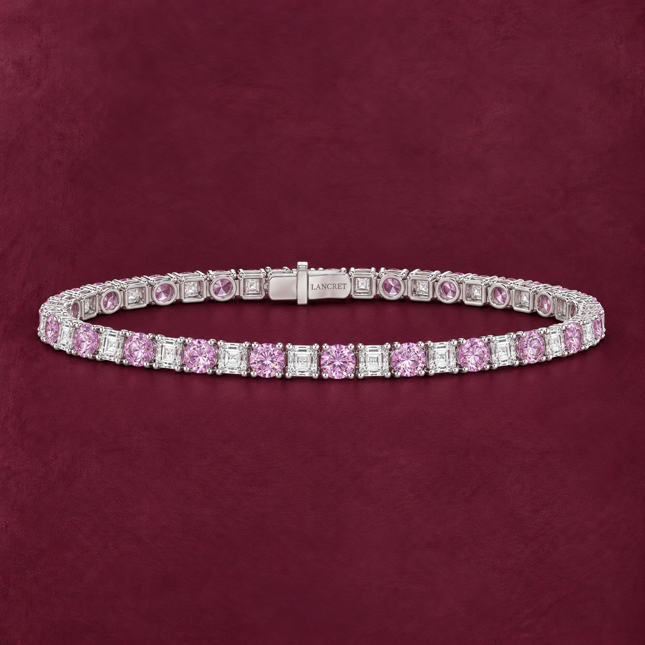 Pink Sapphire Diamond Bracelet — Jewellery detail