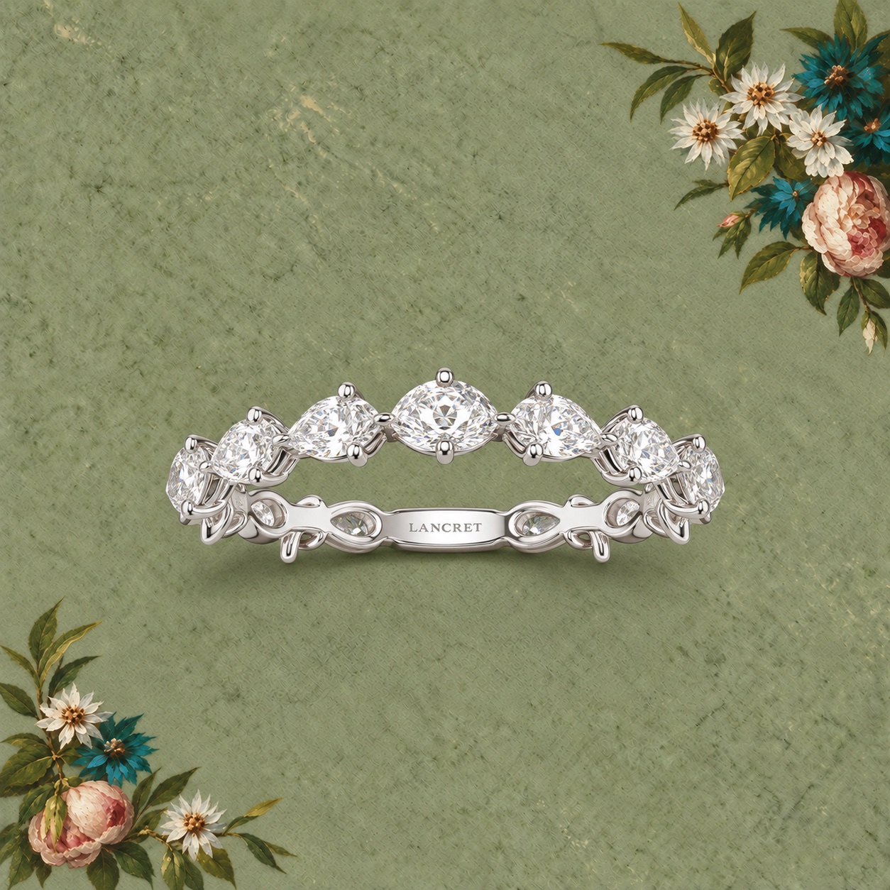 Pear Diamond Eternity Band — Jewellery detail
