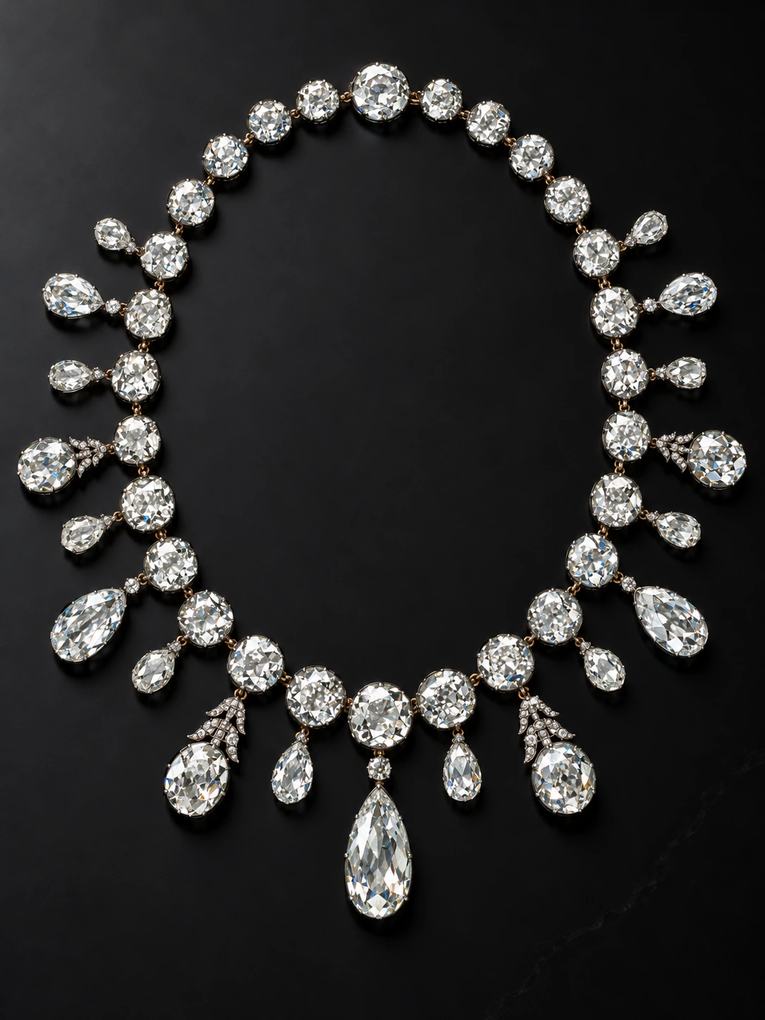 Napoléon Diamond Necklace — studio design visualisation on a black background