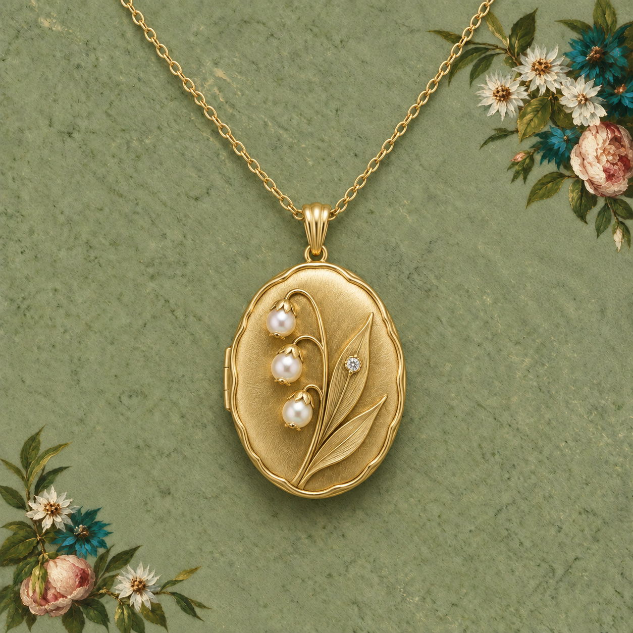 Lily of the Valley Locket